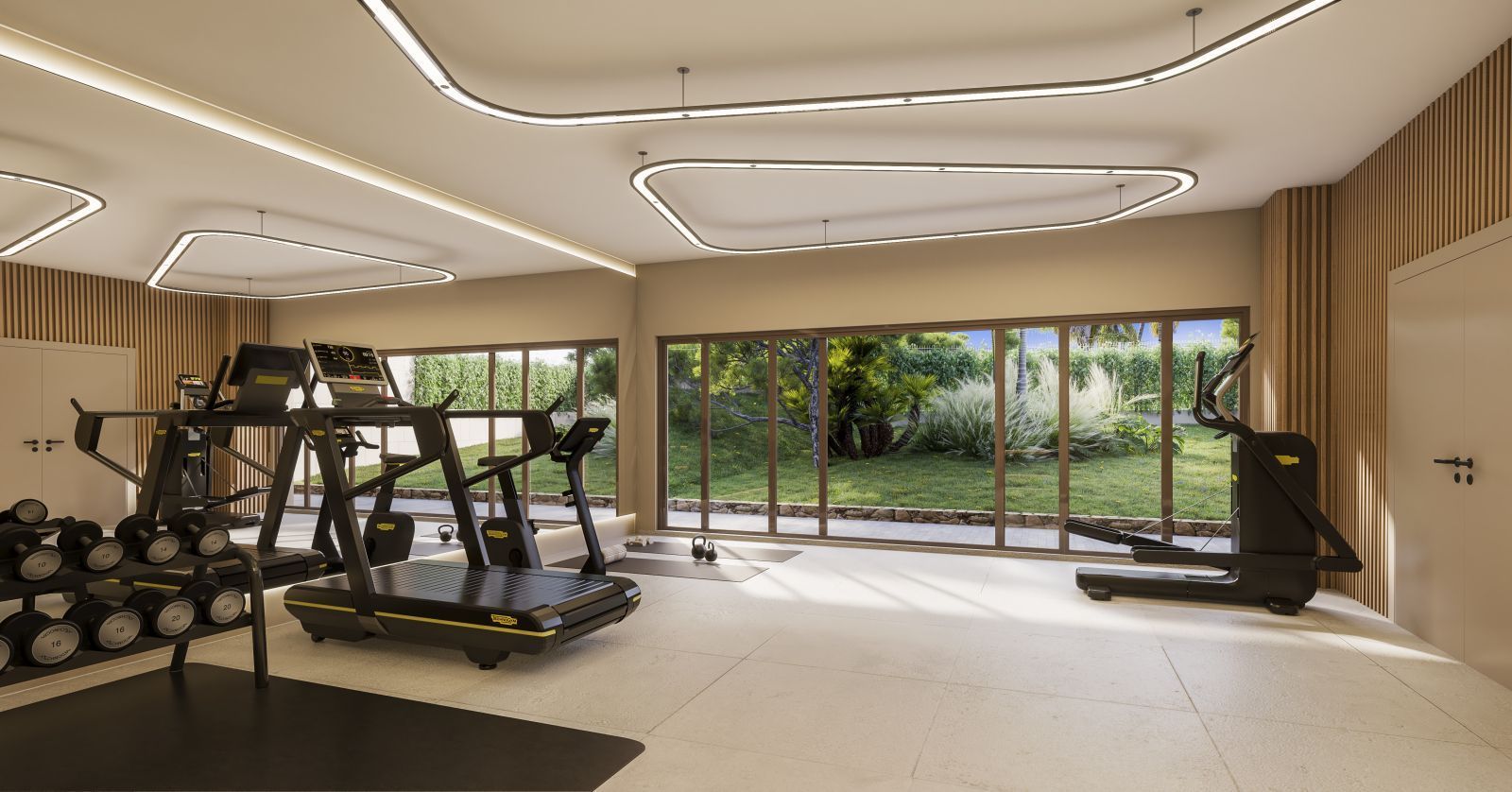 08 modern gym with garden view